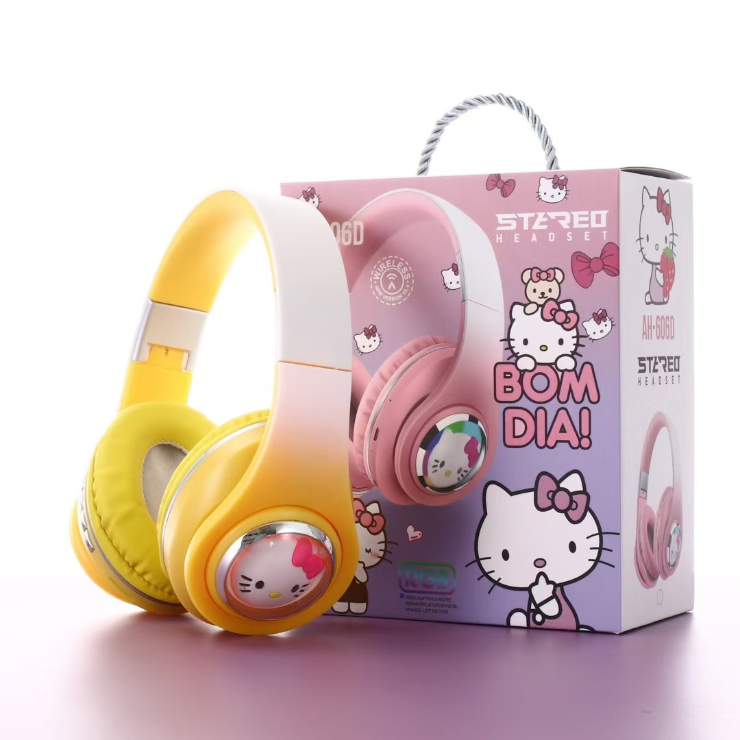 Nuevos productos de la cápsula espacial Kitty cuidadosa dibujos animados auriculares Bluetooth auriculares de música estéreo