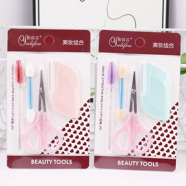 Popular Eye Trimming Set for Beginners, Eyebrow Trimmer, Eyelash Brush, Eye Shadow Stick, Beauty Scissors, Beauty Tool Set