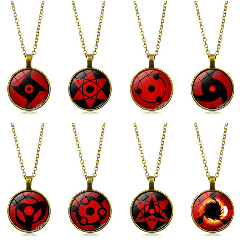 Women's round-eye time gem pendant necklace all-match anime peripheral Naruto vintage sweater chain jewelry