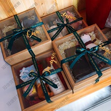 牛皮纸盒 PVC透明包装盒天地盖礼品盒 迷你花束生日小礼盒