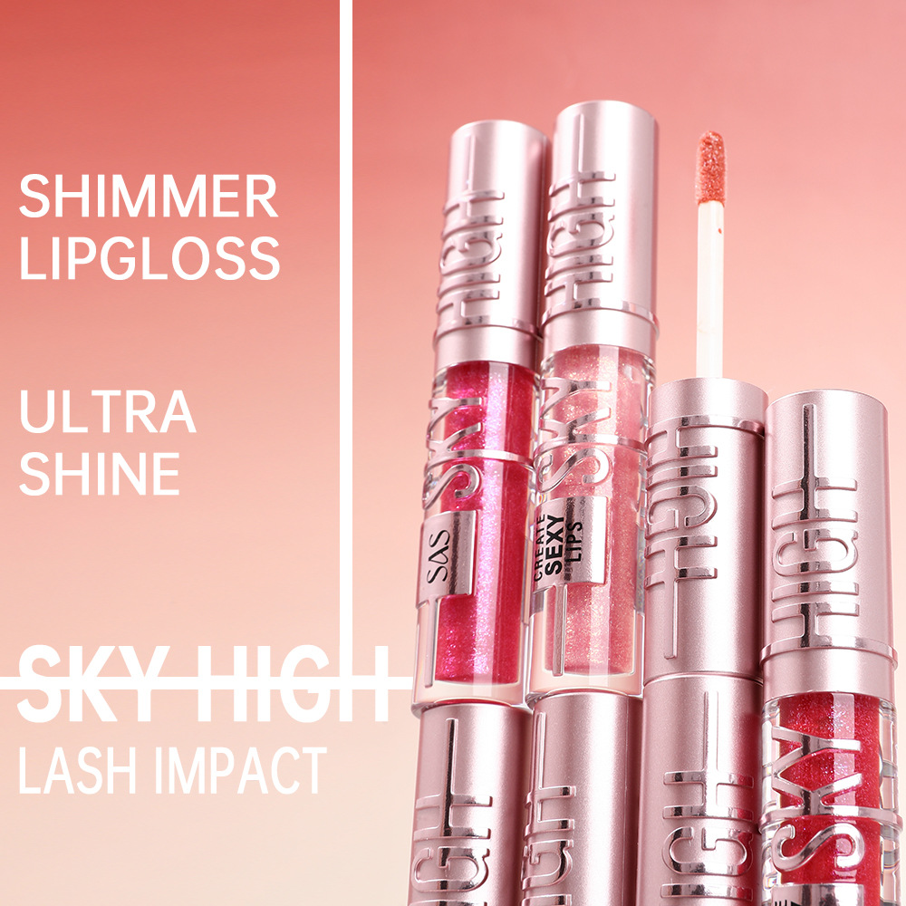SAS venta al por mayor transfronteriza venta caliente espejo impermeable brillo de labios con luz de agua esmalte de labios nacarado hidratante SAC152