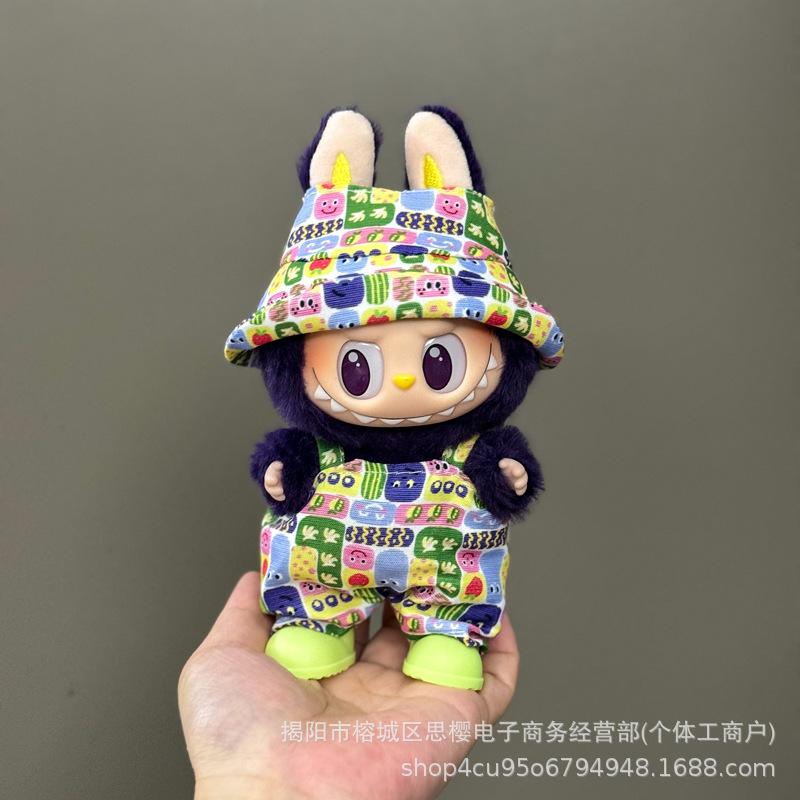 Solo la ropa es adecuada para la ropa de bebé Rabubu de 123 generaciones Labubu ropa colgante de 17cm muñeca traje de felpa falda
