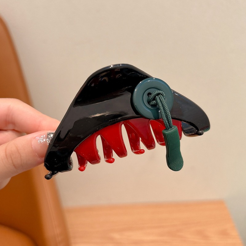 Divertido botón clip de agarre niños lindos detrás de la cabeza tarjeta de cabello rotas 2024 nuevo cabello de niñas clip de tiburón clip de cabello