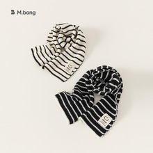 男童围巾条纹韩版百搭个性笑脸贴标儿童女宝宝保暖针织毛线围脖