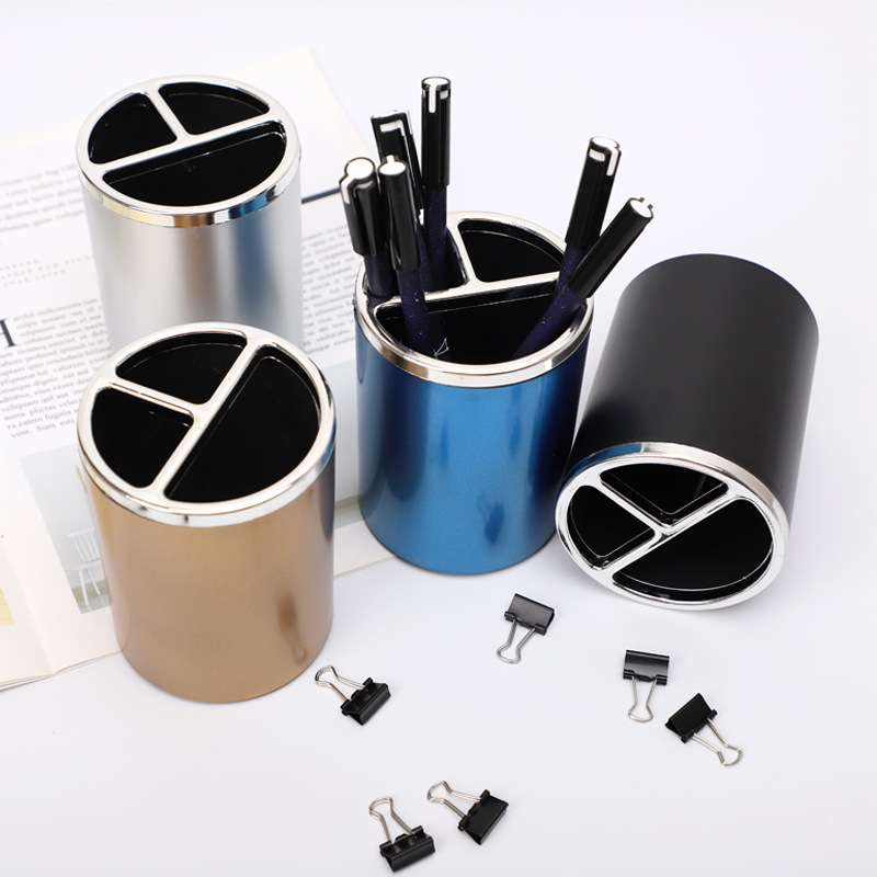 DGG creativo titular de la pluma de plástico de escritorio de oficina de almacenamiento separado titular de la pluma Redonda de Negocios titular de la pluma de suministro directo de fábrica