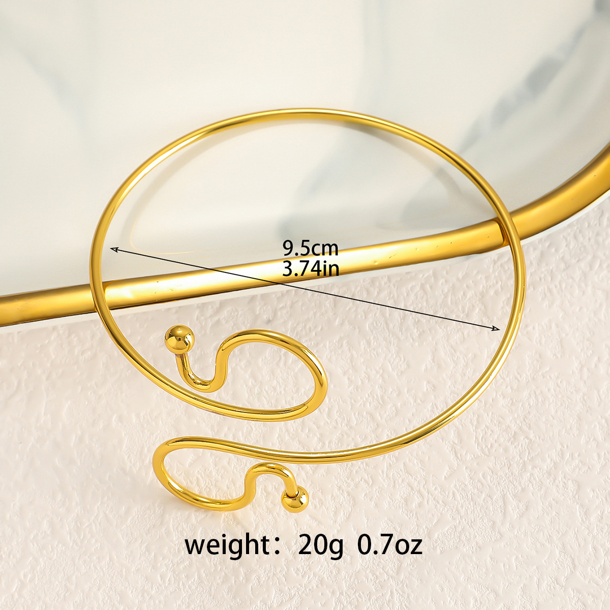 36g Weight arm bracelet Classification 1 Piece Quantity Daily Occasion Alloy Material Round, Curve, Leaves Pattern All Seasons Season Women's Gender Simple Style Style Wholesale Jewelry Simple Style Round Curve Leaves Alloy Arm Bracelet 19