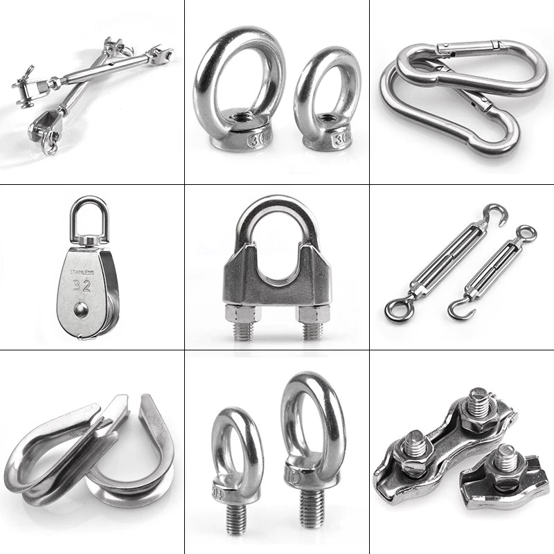 ♤304 stainless steel wire rope lock chuck, wire chuck, single clip, double clip, single clip, double clip, brake line clamping