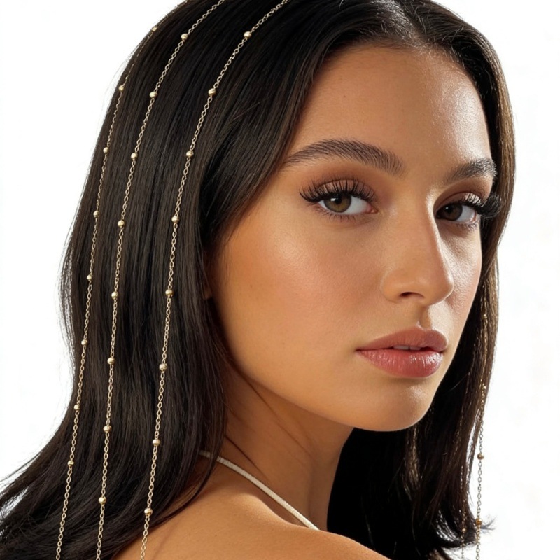 European and American Cross-Border Hot-Selling Accessories, Fashionable and Unique Metal Tassel Headbands, Hair Chains, Holiday Accessories