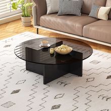环保E0级意式钢化玻璃茶几北欧现代客厅卧室全新设计复古茶几复古