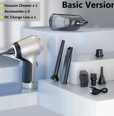 Car Wireless Vacuum Cleaner Tozsoranlar - silver-gray-brushless-modelusb-charging-socket19000pa2-sections2000mah-blowing-suction