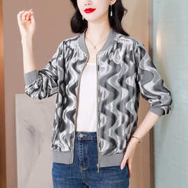 妈妈装丝绒新款高端上衣外套女金丝绒棒球服丝绒夹克春秋小外套