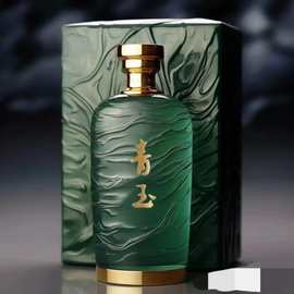 批发500ml密封玻璃酒瓶烤花白酒瓶一斤装私藏酒瓶创意礼盒空瓶