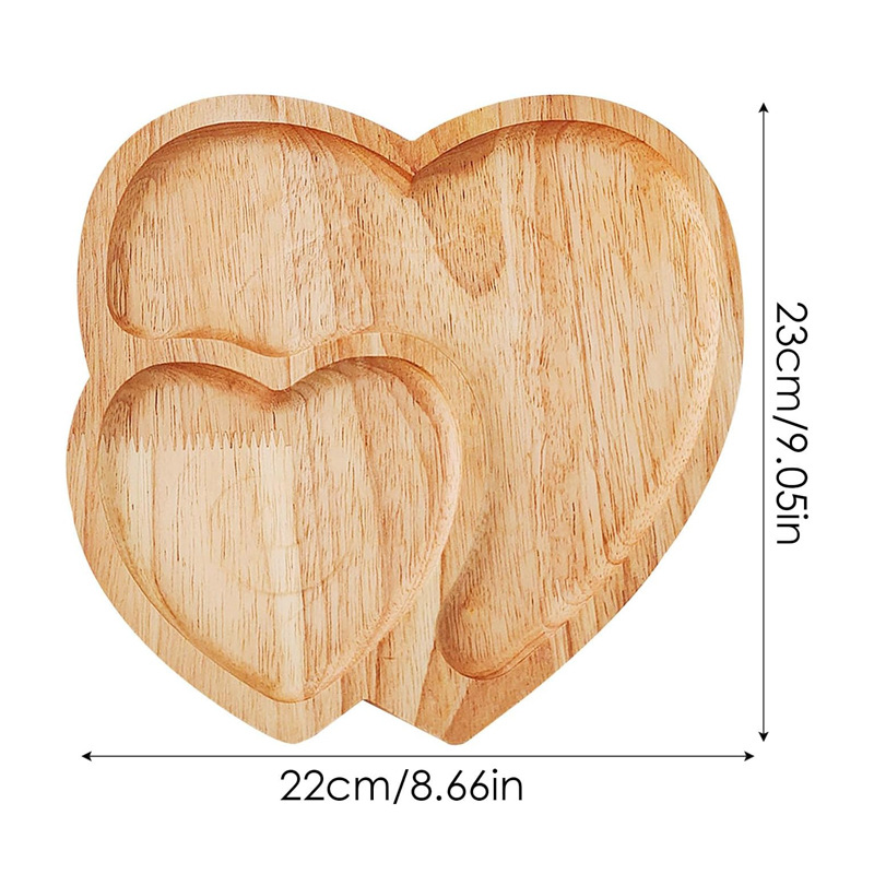 bandeja de madera creativa bandeja de madera en forma de corazón fiesta frutas snack plato restaurante de hotel plato de servicio