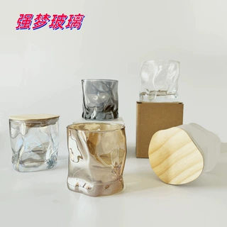 批发新款少女玻璃杯少女异形扭扭杯家用喝水杯子艺术感酒杯 ins风