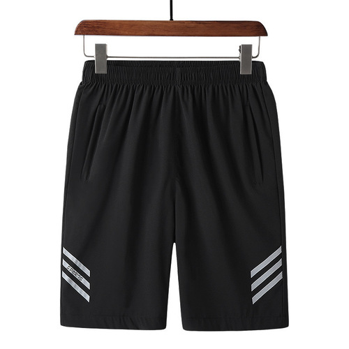 Summer three-bar ice silk shorts, men's elastic air-conditioning pants, young sports shorts, large size table tennis pants