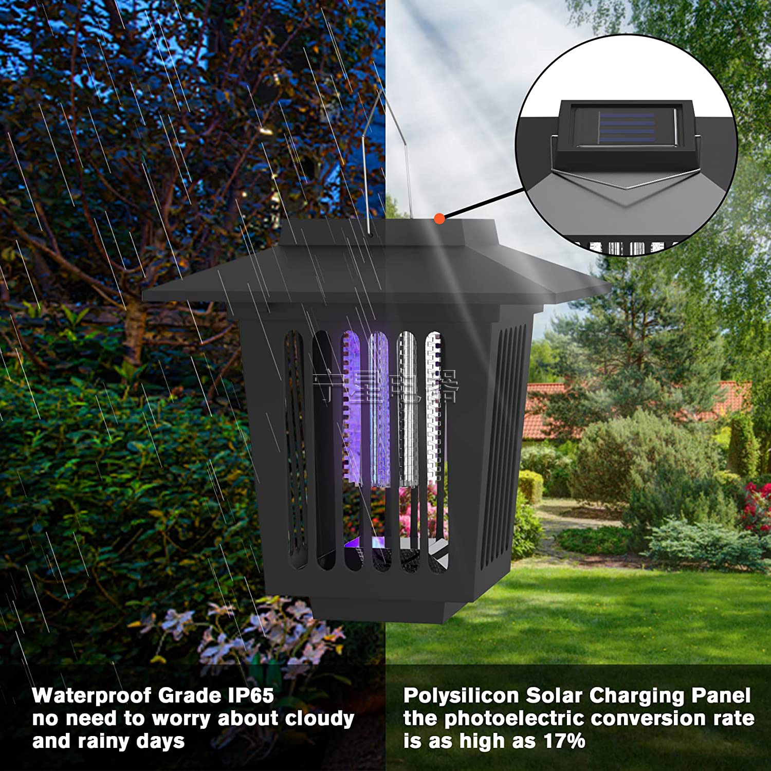 Transfronterizo nuevo asesino del mosquito solar trampa de mosquito electrónico al aire libre repelente de mosquitos artefacto jardín lámpara de césped lámpara de tierra