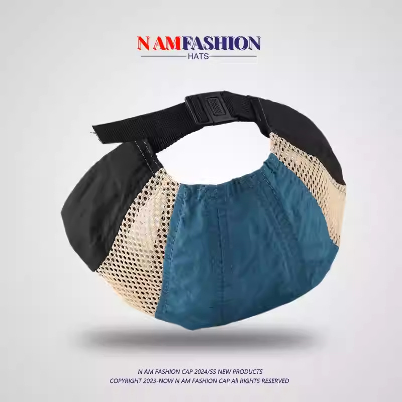 Sombrero de borde corto de secado rápido retro japonés de color para hombres y mujeres sombrero de malla transpirable al aire libre sombrero profundo mostrando la cara pequeña hebilla de cinco piezas sombrero de verano