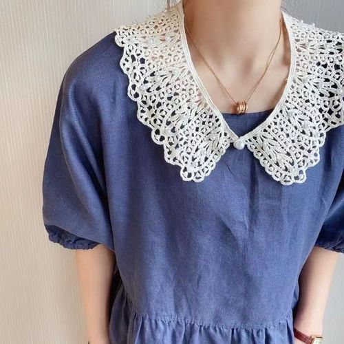 [Xinfang] [Pea beads lace fake collar] Korean style hollow kapok silk shawl summer sun protection versatile fake collar