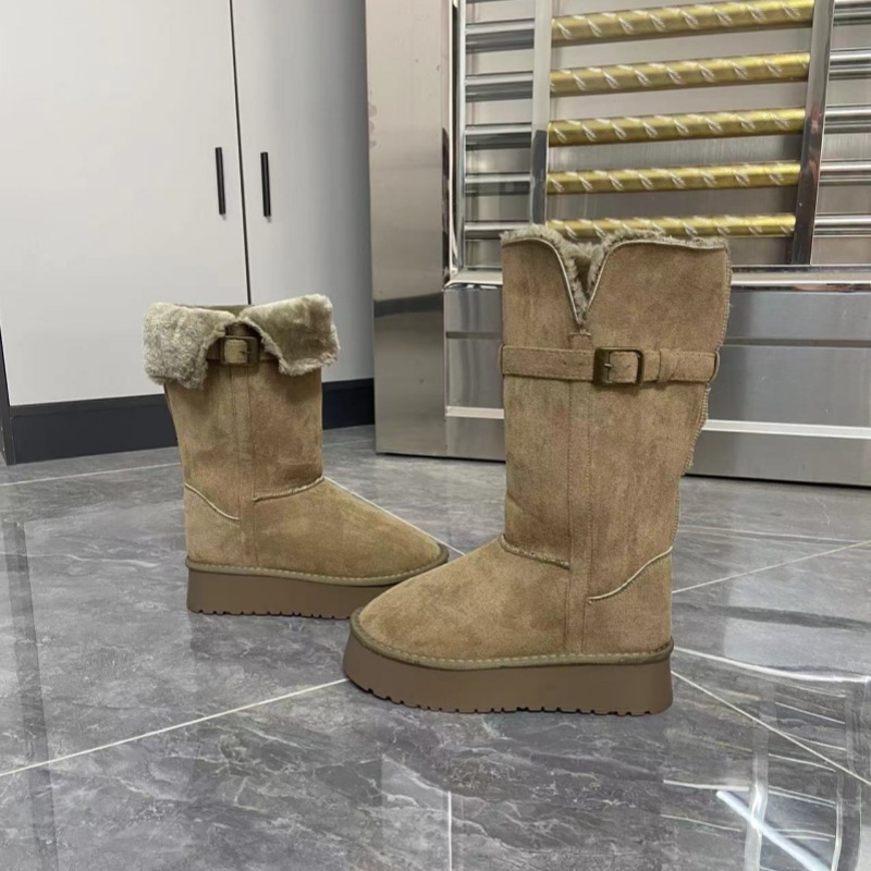 現物秒発 ~ 東北ベルベット2024冬に雪地靴を履いている女性の厚い底は痩せていて膝ブーツを通すことができない