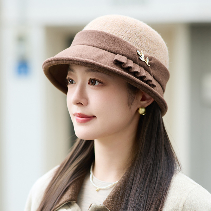 中老年人帽子女秋冬季渔夫帽妈妈帽保暖英伦盆帽复古时尚百搭礼帽|undefined