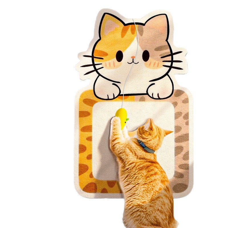 猫抓板卡通墙贴猫爬贴耐磨耐抓不掉屑背胶猫爬架宠物用品猫咪玩具|undefined