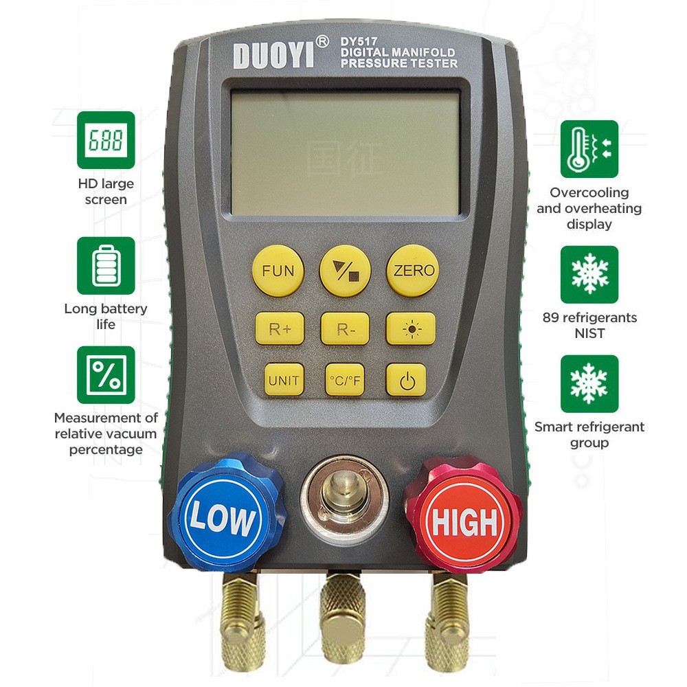 DUOYI DY517 Digital Manifold Gauge Meter   DY517 PLUS