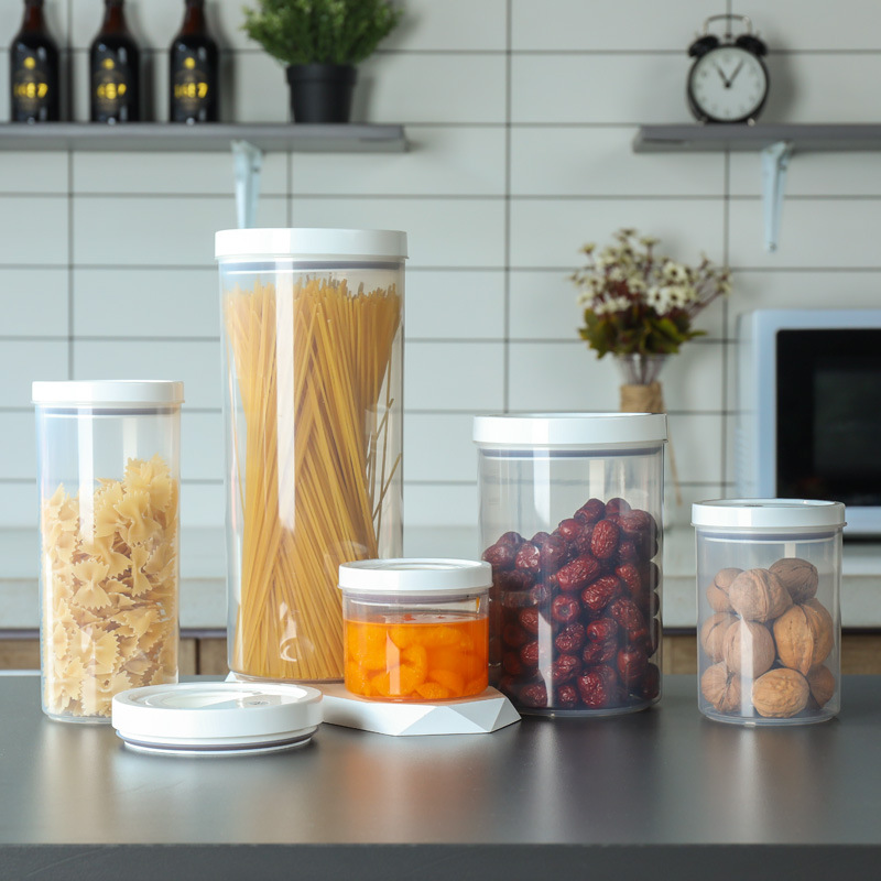 Anya Moisture-proof Sealed Jar Plastic Household Kitchen Storage Barrel Fresh-keeping Box Dry Cereals Transparent Storage Jar Large Size