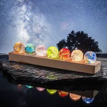 枝遇水晶发光七彩琉璃龙珠摆件桌面小夜灯祝福好运装饰品生日礼物