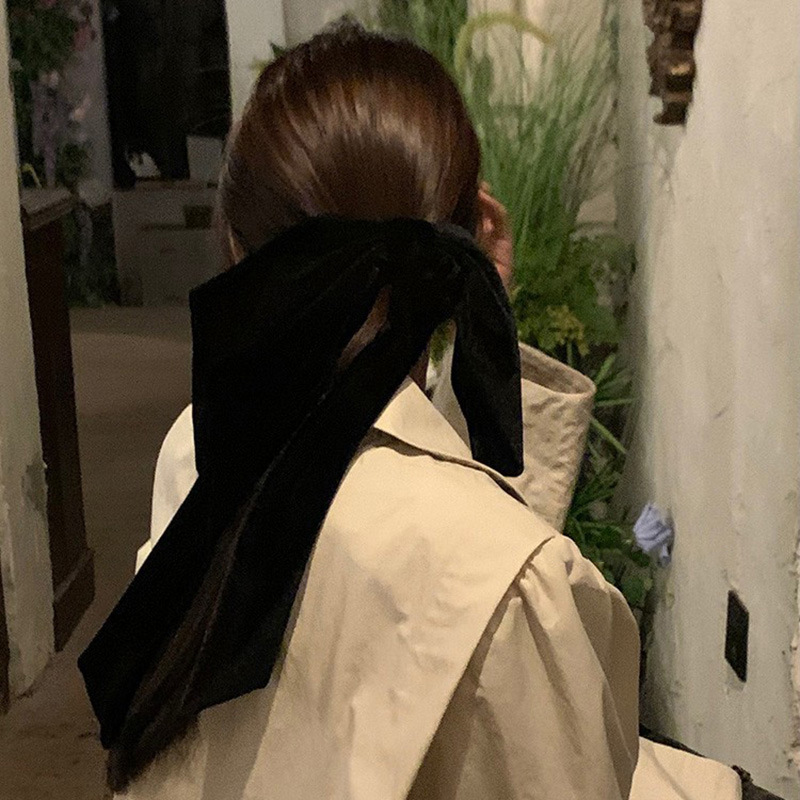 超大垂感蝴蝶结韩国丝绒发夹女刘海夹头饰发饰少女边夹顶夹简约|undefined