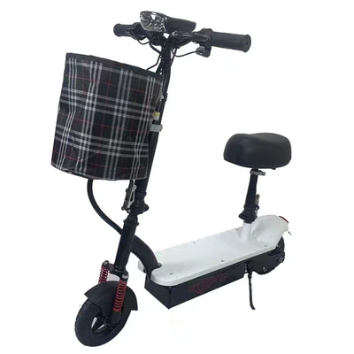 Mini Two-Wheeled Electric Scooter, Portable Foldable Ultra-Light Mobility Scooter for Parents and Children, Small Electric Scooter for Women (Qatlanan elektrik skuterlər) - white