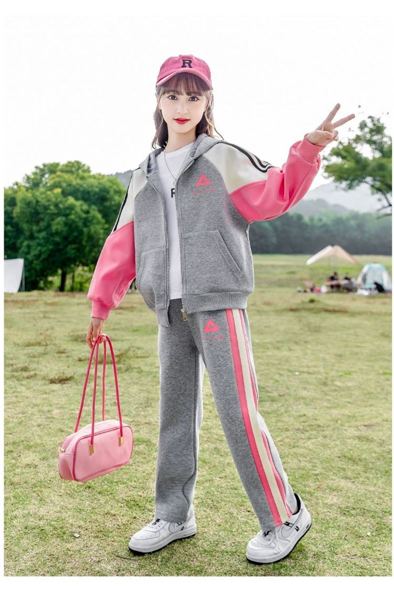 Girls' Set 2023 and Autumn New Zhongda Children's Baseball Suit Academy Style Spring Sports Fashionable Two piece_voghion.com