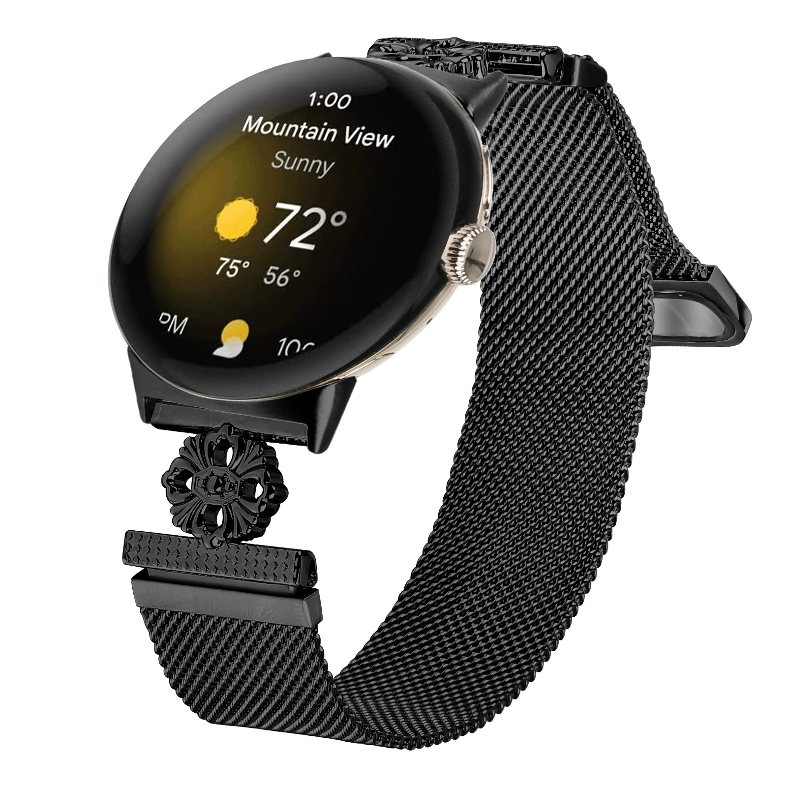 Подходит для часов Google Pixel Watch2 с корпусом из нержавеющей стали Milan и магнитным ремешком Milan.