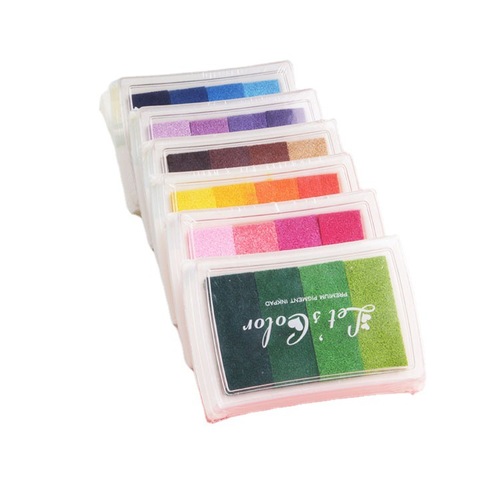 Cute colorful finger stamp pad, seal, partner, children's graffiti painting, wedding sign, concave waist stamp pad, gradient color