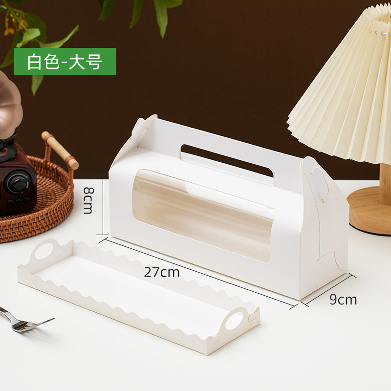 Ventana portátil caja de embalaje de pastel de rollo transparente caja de embalaje de rollo suizo horneado West Point toalla caja de rollo caja de postre