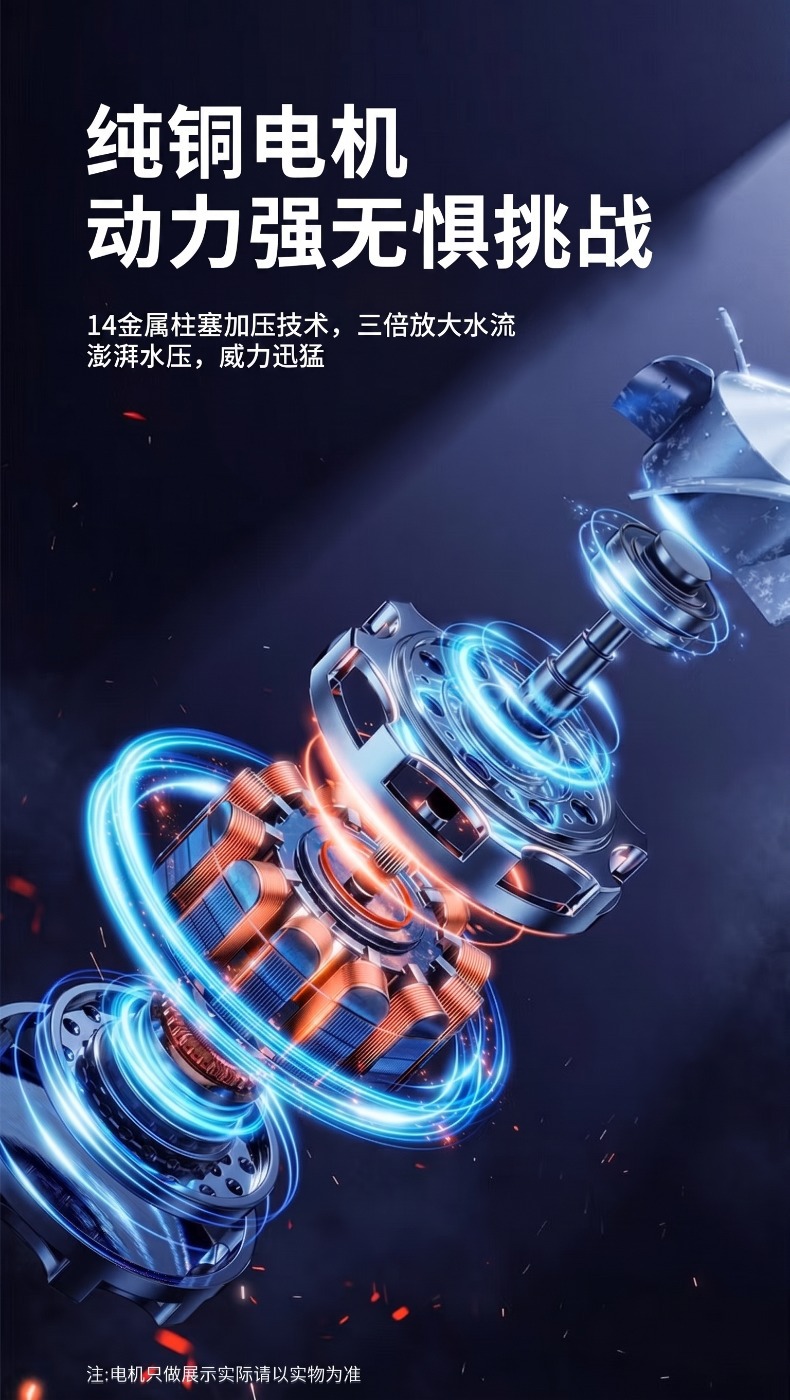 Cross-border foreign trade wholesale wireless lithium-ion high-pressure water gun, lithium-ion car washing machine, household turbo floor cleaner, direct from the factory