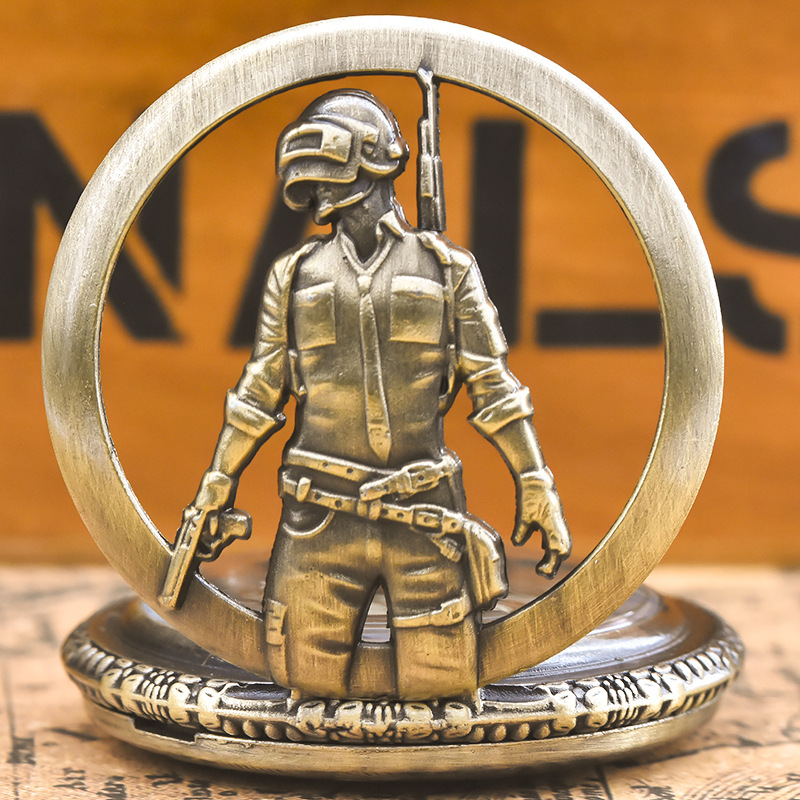 Vintage Bronze Watch Wholesale Manufacturer Dial Large Zodiac Dog Wholesale Quartz Watch Pocket Watch Stainless Steel