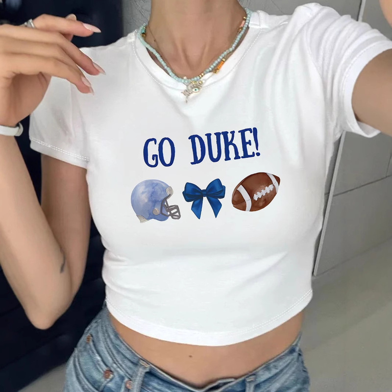 Autumn 2024 New European and American Cross-border Personality Street Fashion Printed T-shirt Short Shoulder Short-sleeved Slim-fit Top Autumn 2024 New European and American Cross-border Personality Street Fashion Printed T-shirt Short Shoulder Short-sleeved Slim-fit Top