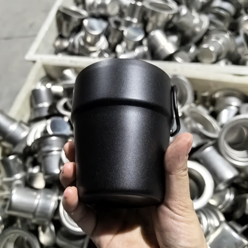 304 copas de agua al aire libre de acero inoxidable mango plegable taza de menú taza de comedor coreana taza de cerveza taza de boca para niños