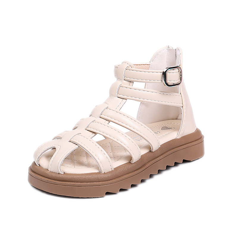 Sandalias para niñas 2024 nuevo estilo de verano Baotou zapatos romanos para niños zapatos de playa de suela blanda para niñas zapatos de princesa para niños grandes image 6