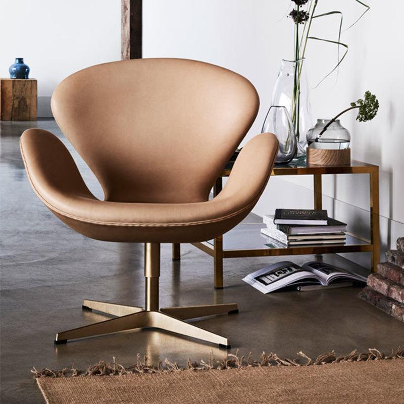 Nordic Single Sofa Designer Backrest Makeup Chair Computer Swivel Chair Negotiation Conference Chair Lift Swan Chair