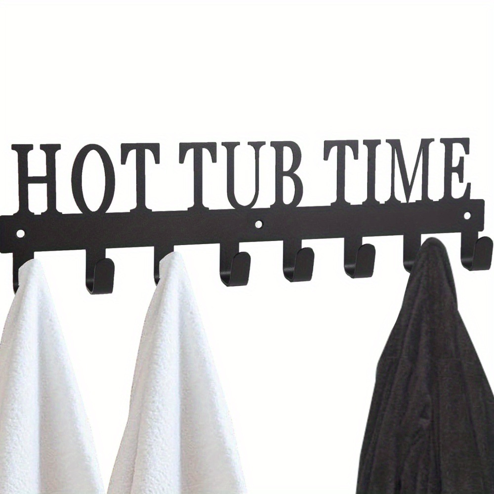 Cross-Border Towel Rack with 8 Hooks, Black Wall-Mounted Towel Rack, Robe, Key, Coat, Clothes, Towel Hooks, Cross-Border Dropshipping