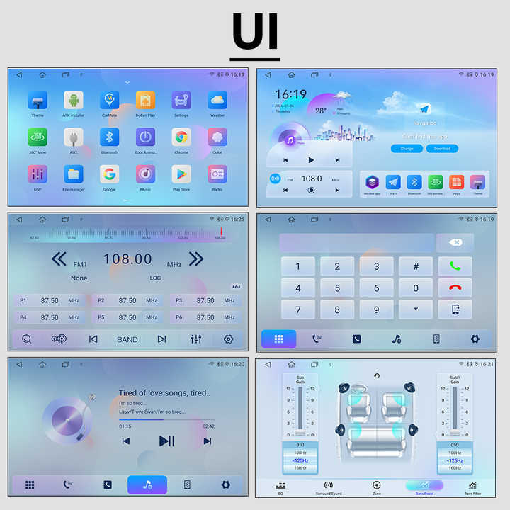 [Factory Outlets] Hd Universal Knob Car Navigation Android System Supports Reversing Images
