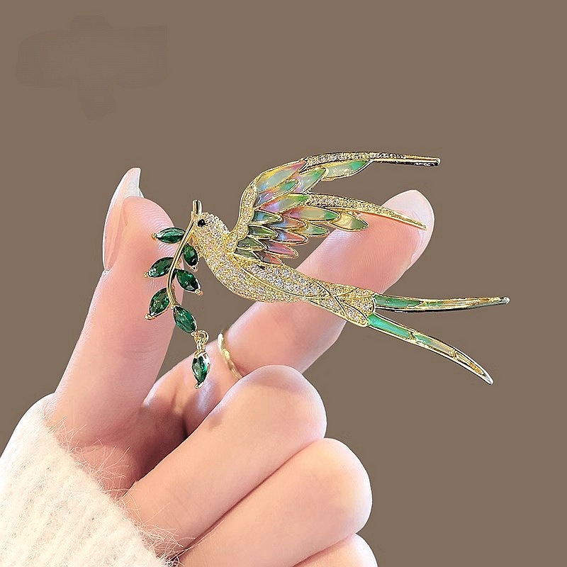 Chinese Style New Magpie Animal Brooch Light Luxury Design Sense Bird Corsage Vintage Fashion Cheongsam Clothing Pin
