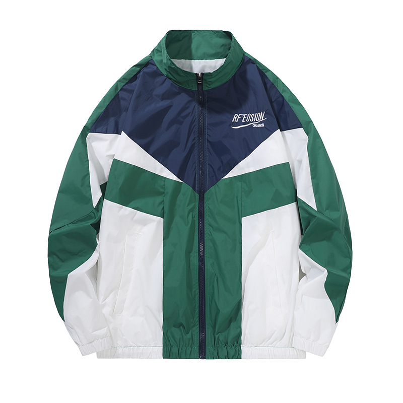 Spring and Autumn Trendy Korean-Style Couple Color-Blocking Hip-Hop Baseball Jacket for Men, Loose Harajuku Student Hong Kong Style Outerwear Spring and Autumn Trendy Korean-Style Couple Color-Blocking Hip-Hop Baseball Jacket for Men, Loose Harajuku Student Hong Kong Style Outerwear