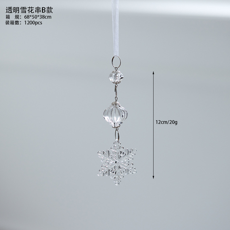 Nuevo acrílico transparente flocos de nieve cristal hielo colgante perla gota colgante colgante decoración del árbol de Navidad colgante