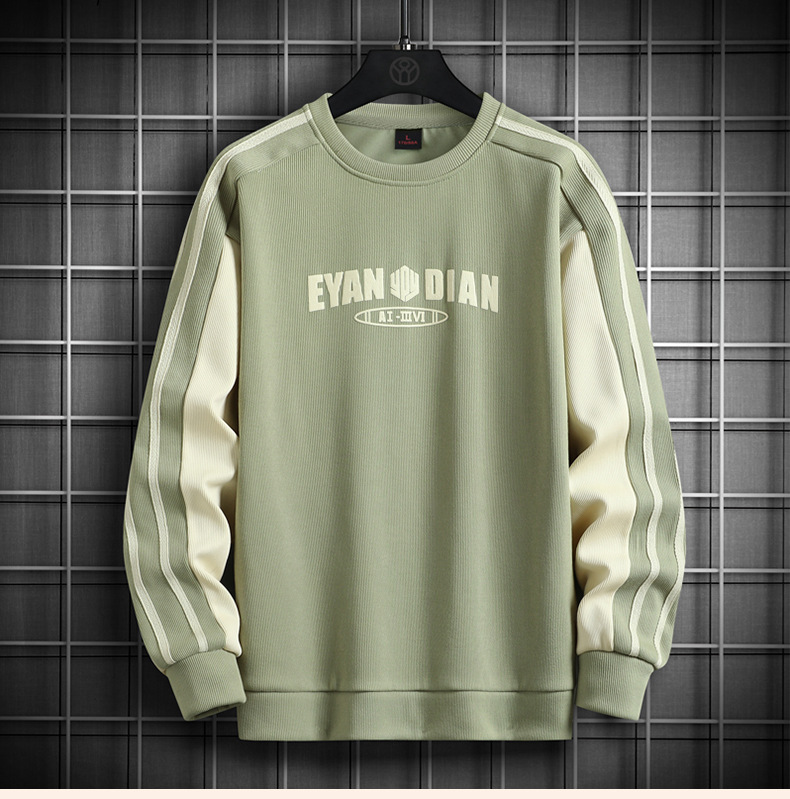 Sweatshirt 2024 autumn new versatile Korean version trendy long sleeved t-shirt plus size M-8XL base shirt men's top_voghion.com