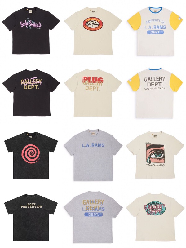 Gallery Dept Represent High Street Fashion Brand Retro Washed and Distressed Loose-Fitting Couple's Short-Sleeved T-Shirt