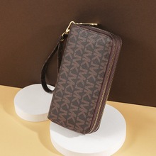 Women Long Wallets Double Zipper Clutches Purse Big Letter跨