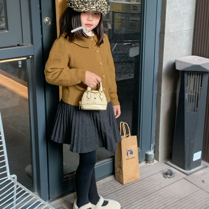 Bolsos coreanos de conchas de niñas impresión de moda lindos bolsos de bebé 2025 nuevos bolsos mini para niños