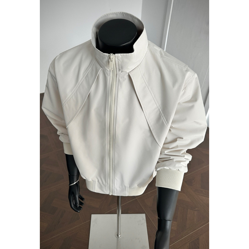 American Retro Deconstructed Cut Stand-Collar Work Jacket for Men, Spring Season, Triple-Protection, High-End Short Baseball Jacket American Retro Deconstructed Cut Stand-Collar Work Jacket for Men, Spring Season, Triple-Protection, High-End Short Baseball Jacket